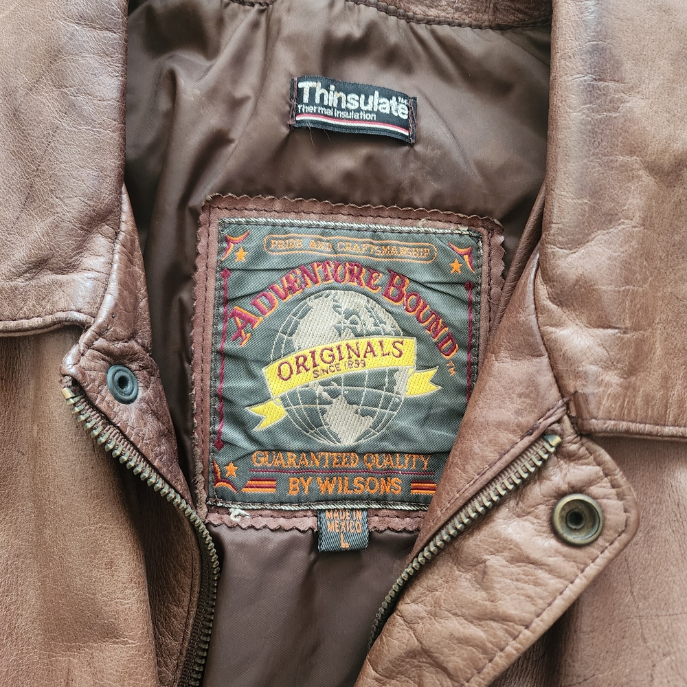 Wilson Brown Leather Bomber Jacket - Picture 3 of 6